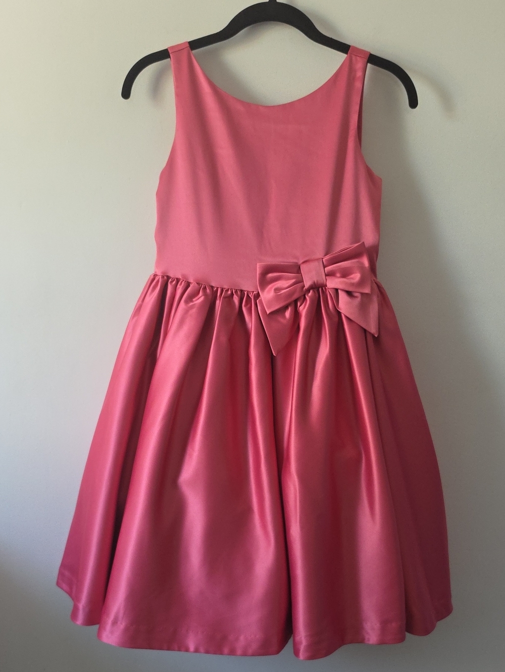 Janie And Jack Special Occasion Pink Satin Oversized Bow Dress Girls Sz 10